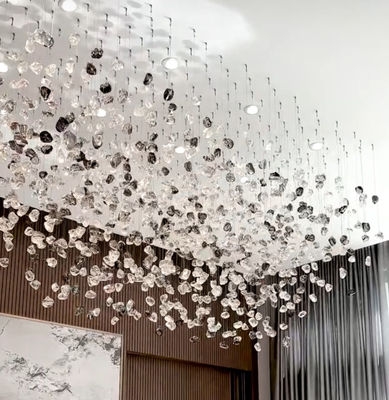Nordic Style Modern Indoor Decoration Light Villa Mall Staircase Handmade Art Glass Chandelier Customize