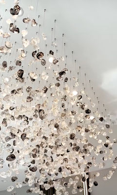 Nordic Style Modern Indoor Decoration Light Villa Mall Staircase Handmade Art Glass Chandelier Customize