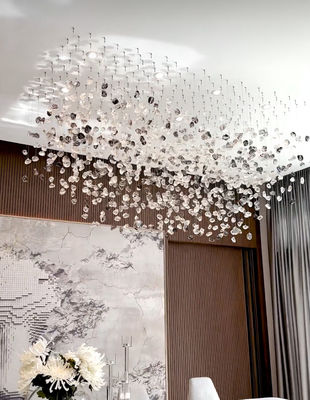 Nordic Style Modern Indoor Decoration Light Villa Mall Staircase Handmade Art Glass Chandelier Customize
