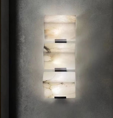 Alabaster LED Wall Lamp Postmodern Creative Home Decor Copper Marble Wall Light For Bedroom Bedside Living Room