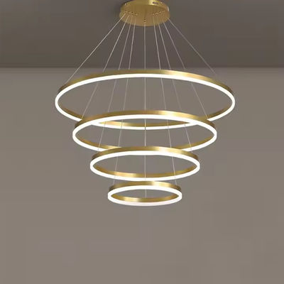 Four Ring Hanging Home Decoration Led Chandelier Ring Acrylic Luxury Ceiling Ring Chandelier