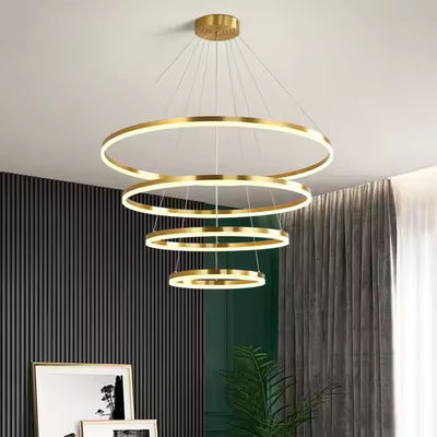 Four Ring Hanging Home Decoration Led Chandelier Ring Acrylic Luxury Ceiling Ring Chandelier