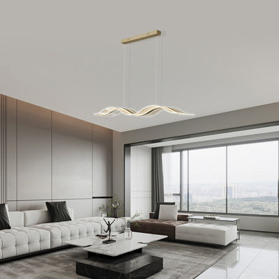 Nordic Chandelier Modern Luxury Large Long Strip Wave Shape Acrylic Lamp Bar Hotel Home Decorative Chandelier Hanging Lamp