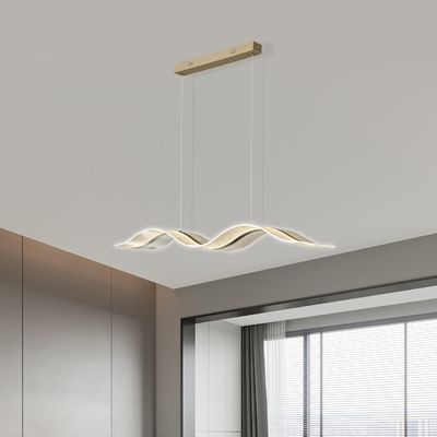 Nordic Chandelier Modern Luxury Large Long Strip Wave Shape Acrylic Lamp Bar Hotel Home Decorative Chandelier Hanging Lamp