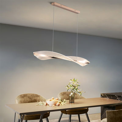 Dining Modern Branch Acrylic Shade Chandelier Hanging Gold Lamp For Restaurant LED Linear Pendant Light For Home