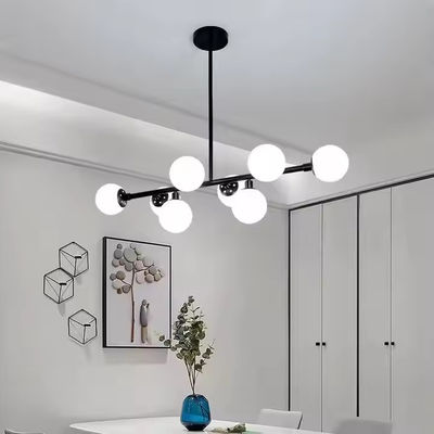 Nordic Creative Simple Guest Restaurant Dining Hall Bar Lamp Magic Beans Large White Glass Ball Pendant Lamp