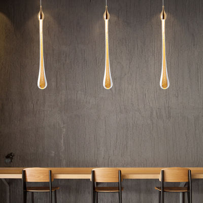 Raindrop Golden Single Head Small Chandelier Luxury Copper Glass Led Hanging Lamp Nordic Simple Bedside Pendant Light