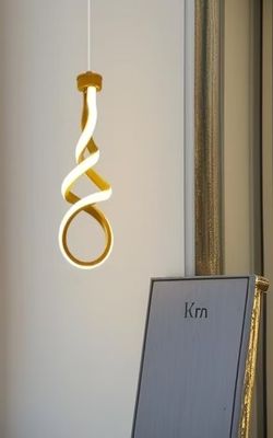 Modern LED twisted aluminum chandelier dimmable kitchen dining room single hanging lamp aluminum and silicone gold LED chandelier