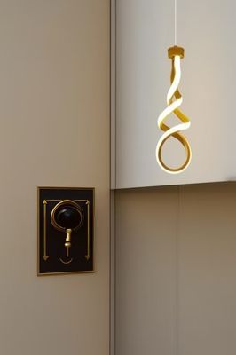 Modern LED twisted aluminum chandelier dimmable kitchen dining room single hanging lamp aluminum and silicone gold LED chandelier
