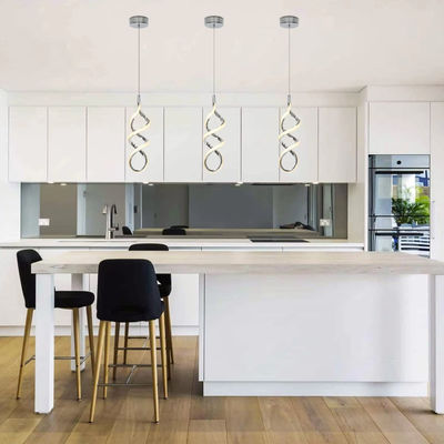 Modern LED twisted aluminum chandelier dimmable kitchen dining room single hanging lamp aluminum and silicone gold LED chandelier