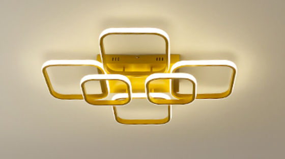 Remote Control Modern American Style Six Head Rectangular LED Study Acrylic Ceiling Light 2-
