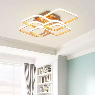 Remote Control Modern American Style Six Head Rectangular LED Study Acrylic Ceiling Light 2-