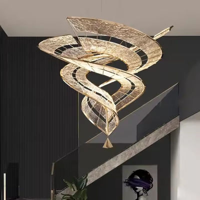 Modern Hotel Project Banquet Hall Restaurant Gold Chandeliers Luxury Extra Large High Ceiling Chandelier