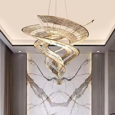 Modern Hotel Project Banquet Hall Restaurant Gold Chandeliers Luxury Extra Large High Ceiling Chandelier