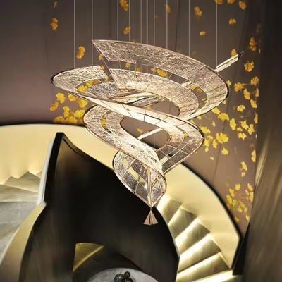 Modern Hotel Project Banquet Hall Restaurant Gold Chandeliers Luxury Extra Large High Ceiling Chandelier