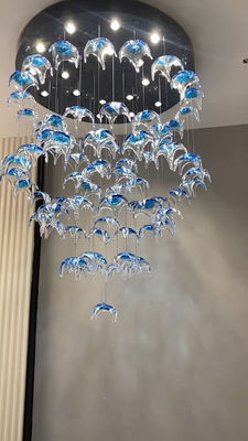 Glaze Art Ocean Theme Glass Starfish  Chandelier Creative Decorative Chandelier