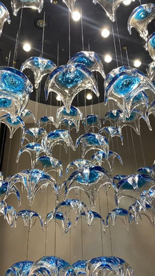 Glaze Art Ocean Theme Glass Starfish  Chandelier Creative Decorative Chandelier