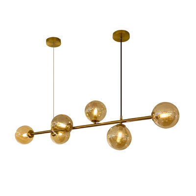 Nordic molecular lamp Magic bean glass chandelier white amber glass ball E27 electric French gold plated chandelier