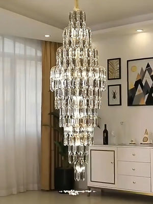 Custom Ceiling Lighting Pendant Lamp for Hotel Villa Staircase Home Decor Nordic Modern K9 Crystal Chandelier