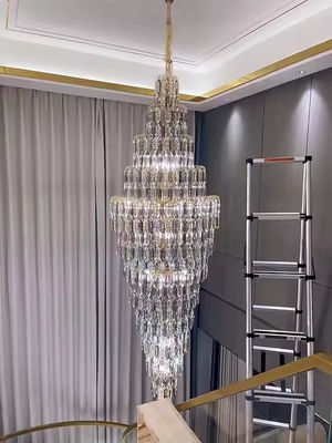 Custom Ceiling Lighting Pendant Lamp for Hotel Villa Staircase Home Decor Nordic Modern K9 Crystal Chandelier