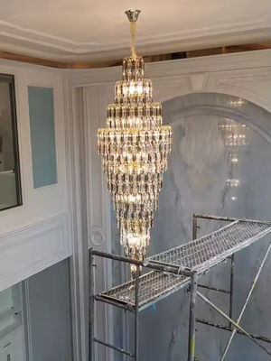 Custom Ceiling Lighting Pendant Lamp for Hotel Villa Staircase Home Decor Nordic Modern K9 Crystal Chandelier
