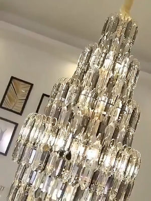 Custom Ceiling Lighting Pendant Lamp for Hotel Villa Staircase Home Decor Nordic Modern K9 Crystal Chandelier
