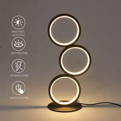 Three-ring elegant metal table lamp Modern dimmable aluminum table lamp