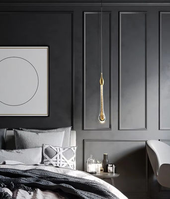 Elegant LED Luxury Crystal Chandeliers Water Drop Lamps Bedroom Modern Simple Bar Decorative Chandelier Lighting Hanging Lamp