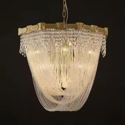 Modern Project Hotel Metal Tassels Chandelier Stair Ceiling Lights Decoration Home Staircase Chandeliers Pendant Lights