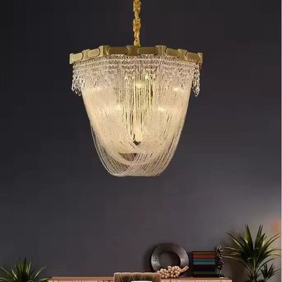 Modern Project Hotel Metal Tassels Chandelier Stair Ceiling Lights Decoration Home Staircase Chandeliers Pendant Lights