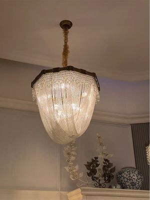 Modern Project Hotel Metal Tassels Chandelier Stair Ceiling Lights Decoration Home Staircase Chandeliers Pendant Lights