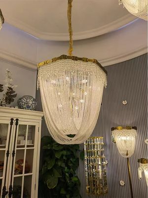Modern Project Hotel Metal Tassels Chandelier Stair Ceiling Lights Decoration Home Staircase Chandeliers Pendant Lights