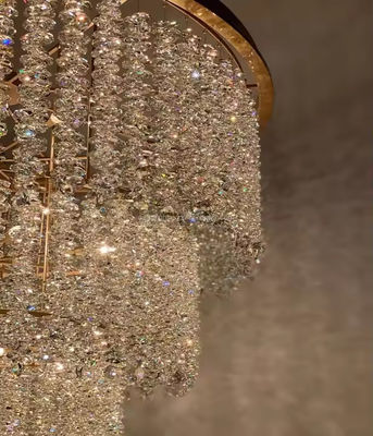 Hotel Chandelier Manufacturer Luxury Golden Modern Crystal Round Pendant Light for Wedding Banquet Large Pendant for Indoor