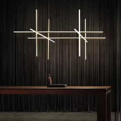 Control Mode Switch Control 122w 3000k 12.4m Ceiling Led Chandelier And Suspension Lights For Restaurant Hotel Villa