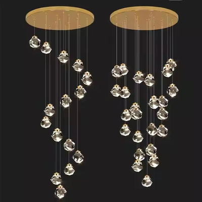 Hotel Stair Interior Modern Luxury Crystal Chandelier Pendant Light with LED Ceiling Lamp Lamp size 130*110mm