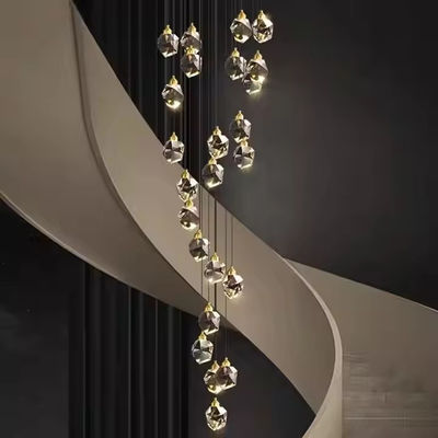 Hotel Stair Interior Modern Luxury Crystal Chandelier Pendant Light with LED Ceiling Lamp Lamp size 130*110mm