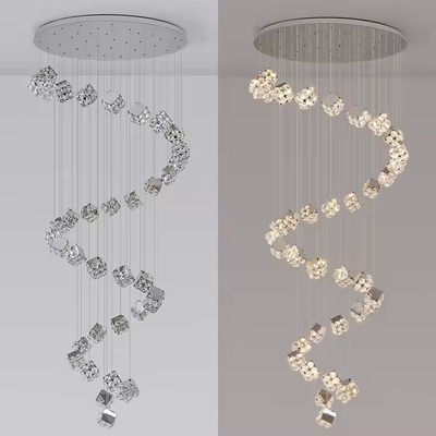 Luxury Hotel Lobby Decorative Lighting Hanging Pendant Lights Linear Large Long High Ceiling Staircase Led Crystal Chandeliers
