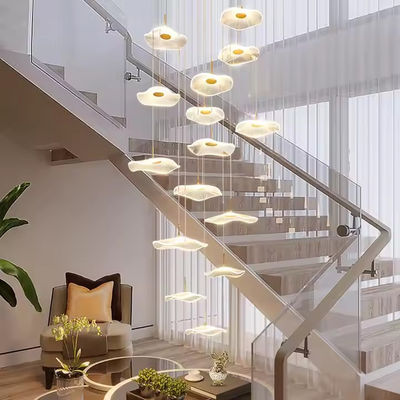 Modern Lotus Leaf Design LED Ceiling Acrylic Light Staircase Luxury Home Decorative Lighting Chandelier