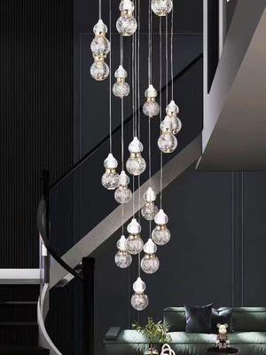 Modern Light Luxury Staircase Long Pendant Lamp 5KG Weight AC 110-240V Input Voltage Duplex Loft Design