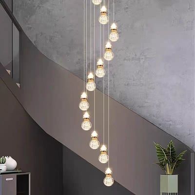 Modern Light Luxury Staircase Long Pendant Lamp 5KG Weight AC 110-240V Input Voltage Duplex Loft Design
