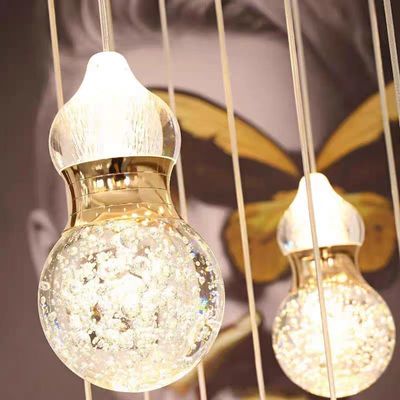 Modern Light Luxury Staircase Long Pendant Lamp 5KG Weight AC 110-240V Input Voltage Duplex Loft Design