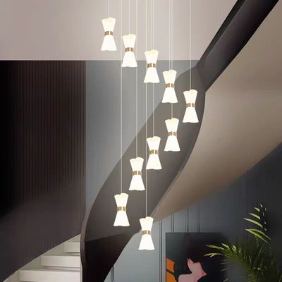 Modern Duplex Staircase Chandelier For Custom LOFT Apartment And Hotel Lobby Lighting