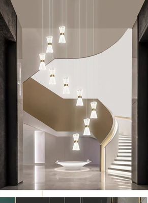 Modern Duplex Staircase Chandelier For Custom LOFT Apartment And Hotel Lobby Lighting