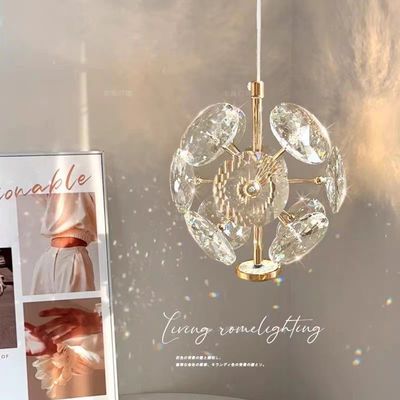 Modern Hotel Wedding Decor Crystal Hall Lamp With D120mm Light Source And 50000 Hours Lifespan Round Crystal Flower Pendant Light