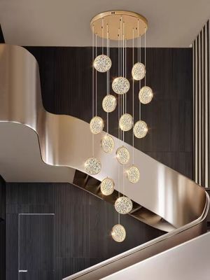 Luxury Hotel Lobby Decorative Gold Big Size Customized Modern Led Ceiling Chandelier