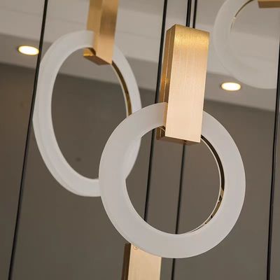Stair Loft Apartment Duplex Chandeliers Light With Modern Simple Pick For Villa Ring Long Chandeliers 10KG Gold/Custom Design