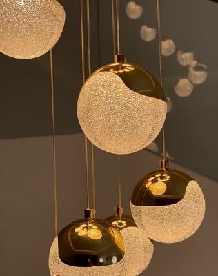 Duplex Loft Apartment Chandelier With Nordic Simple Ball Design And High Living Room
