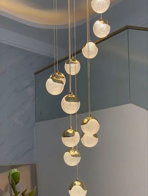 Duplex Loft Apartment Chandelier With Nordic Simple Ball Design And High Living Room