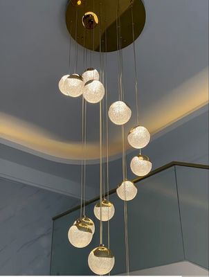 Duplex Loft Apartment Chandelier With Nordic Simple Ball Design And High Living Room