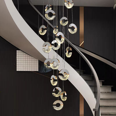 Modern Loft Chandelier Design C-type Acrylic Chandelier For Minimalist Ceiling Chandelier In Living Room Staircase Lighting